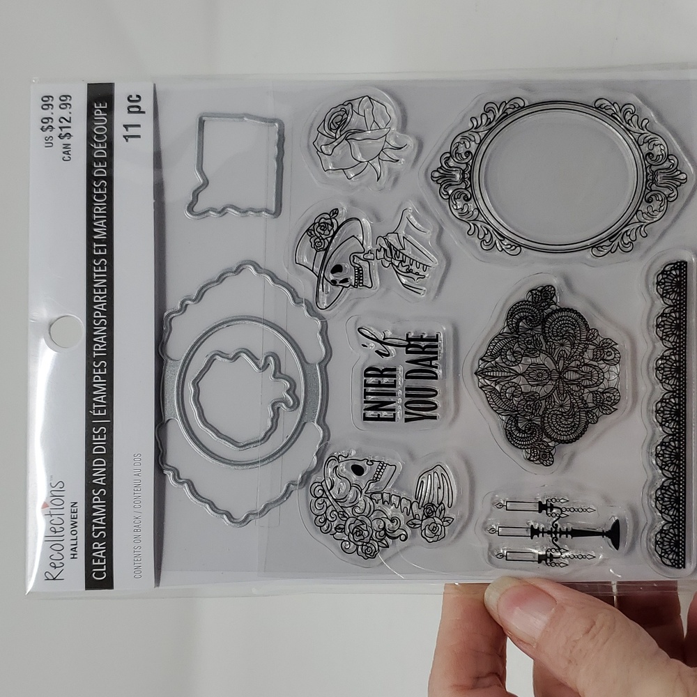 Recollections Stamps and Stencils Set with Black Designs